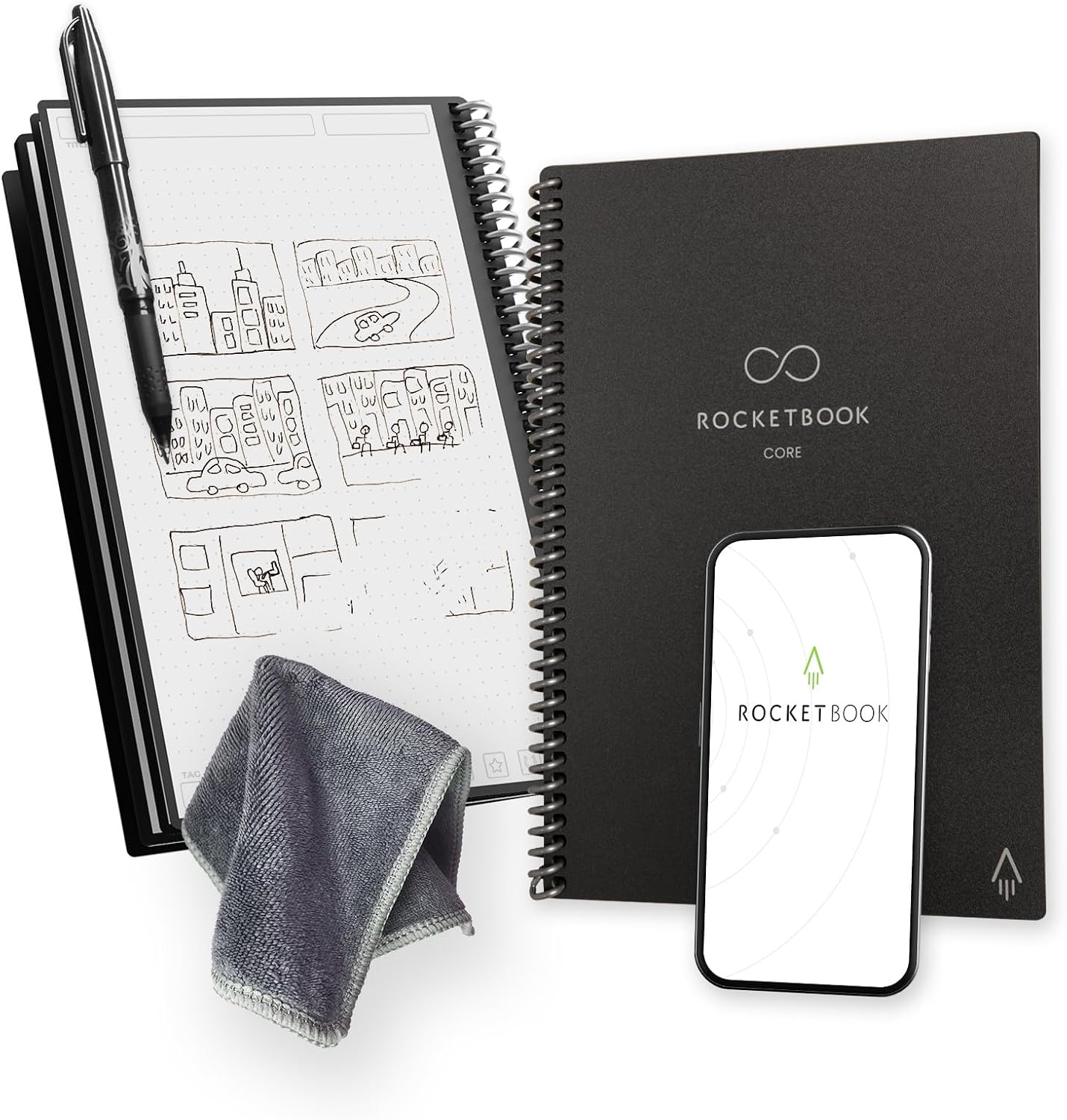 Reusable Smart Notebook Black