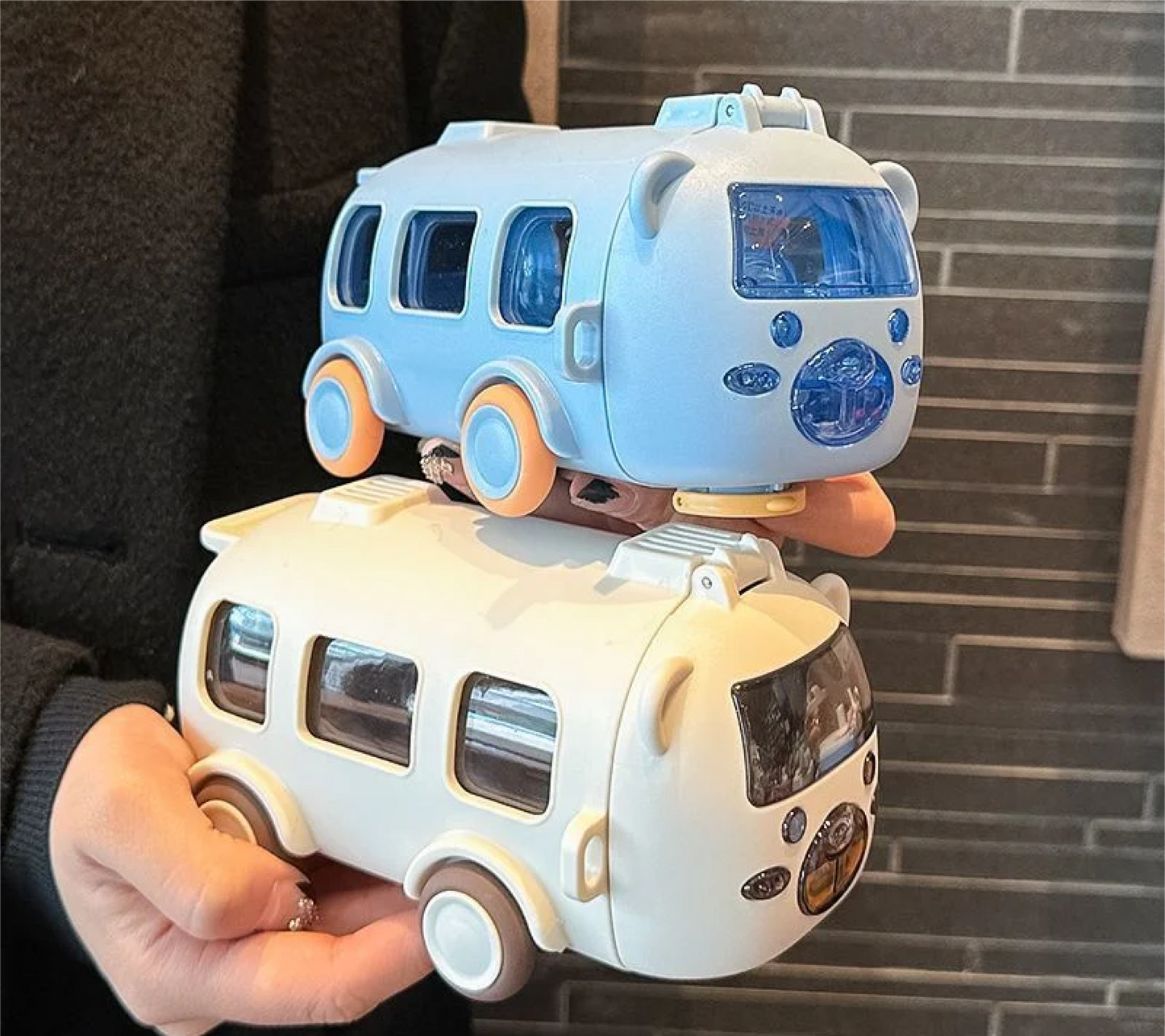 Portable Water Cup in Bus Shape with Strap