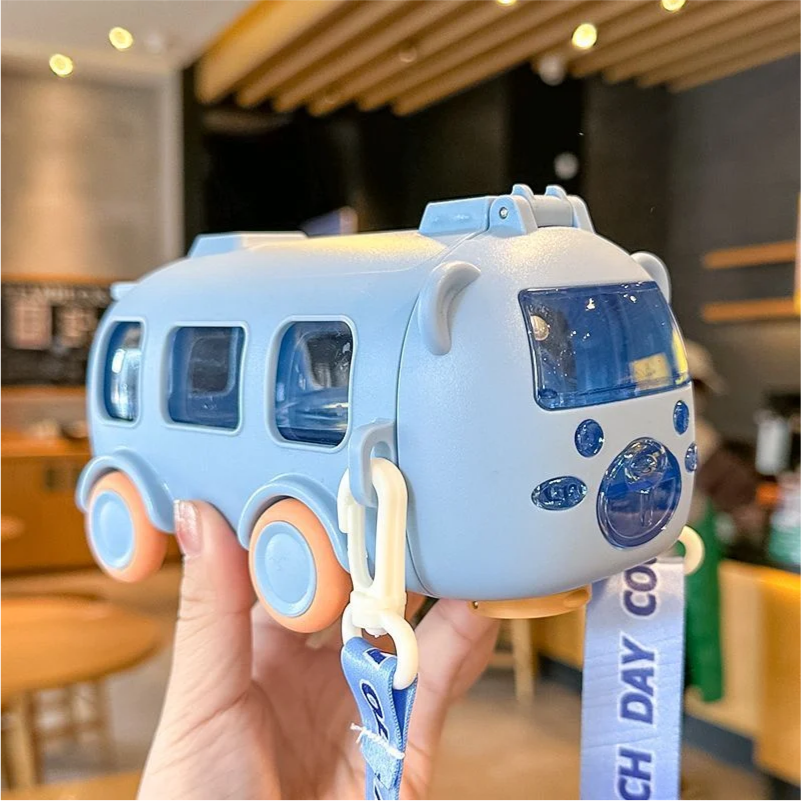 Portable Water Cup in Bus Shape with Strap