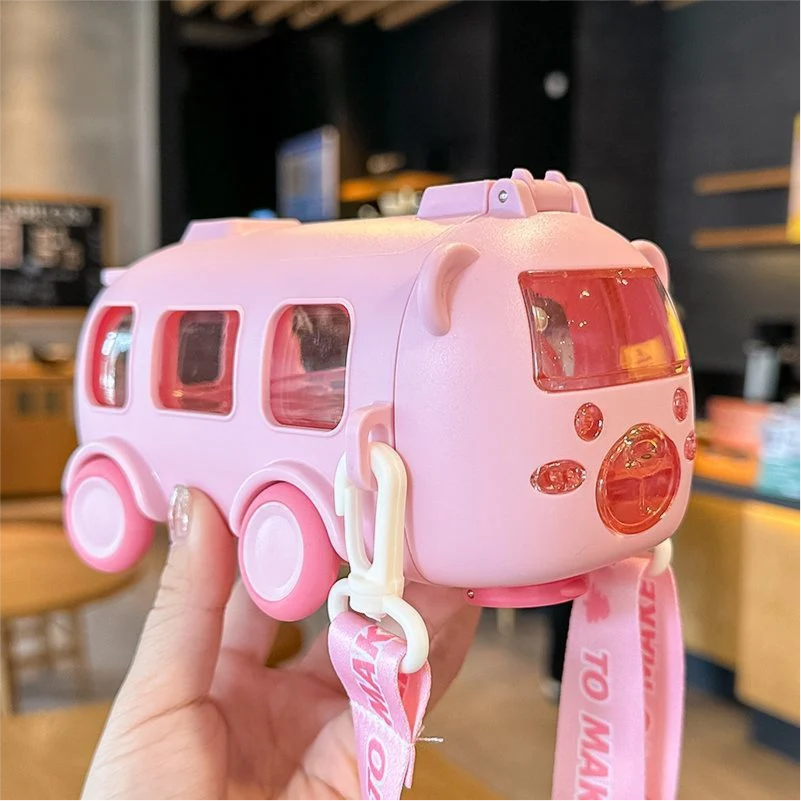 Portable Water Cup in Bus Shape with Strap
