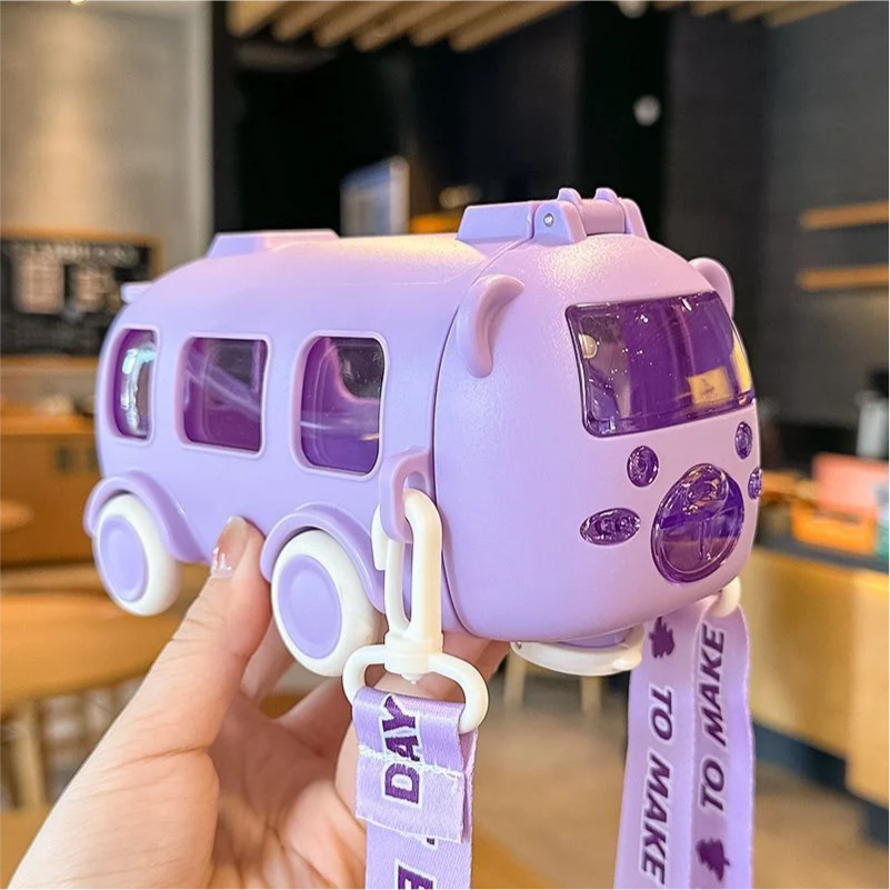 Portable Water Cup in Bus Shape with Strap