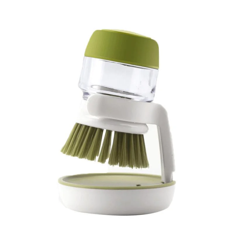 Multifunctional Pressing Cleaning Brush Green